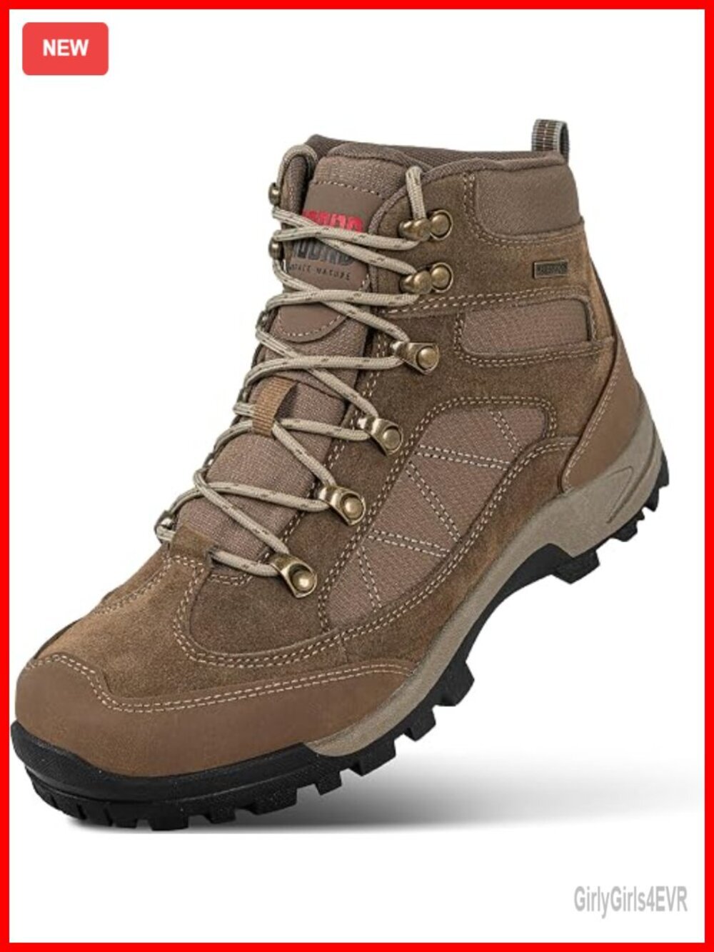Waterproof Hiking Boots for Women Lace-Up Suede Memory Foam Insole